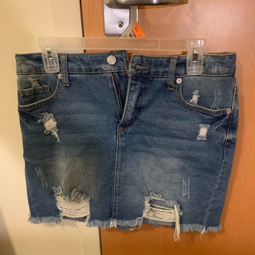 Distressed Jean Skirt